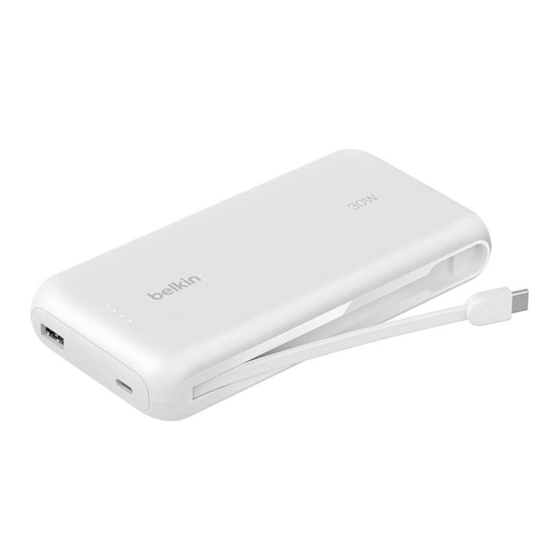 Belkin BPB024fqWH BoostCharge Power Bank 20K with Integrated Cable (White)