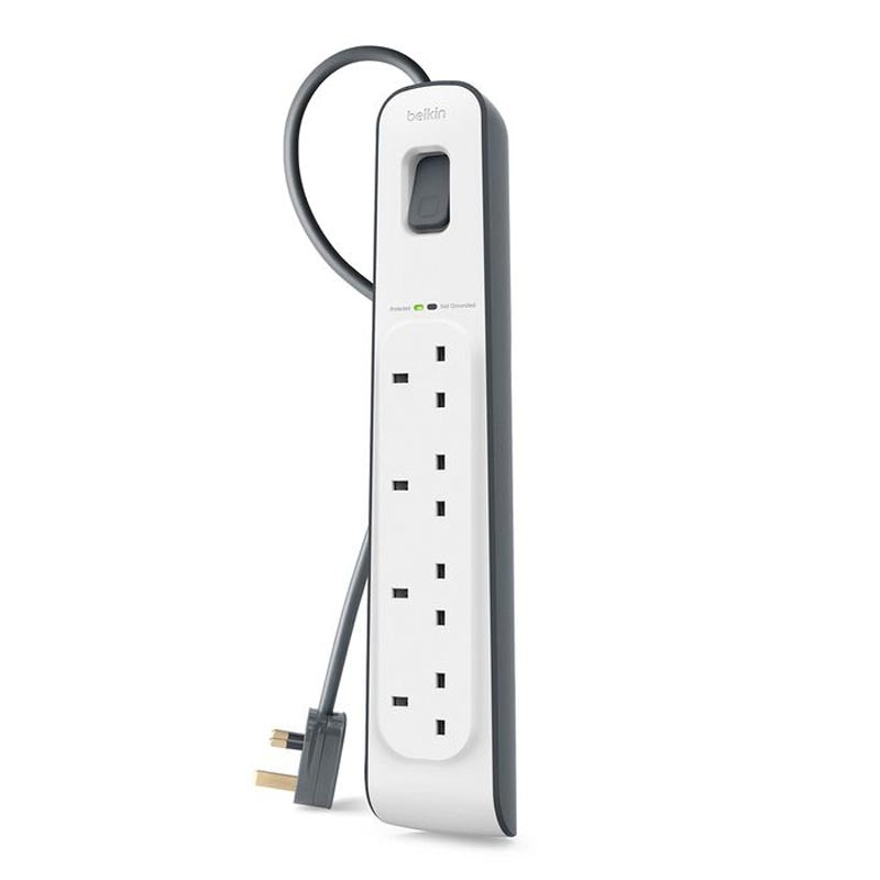 Belkin BSV400af2M 4Way 2M Surge Protection Strip (White)