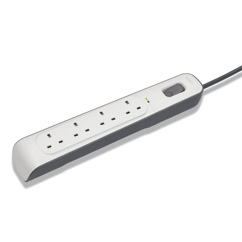 Belkin BSV400af2M 4Way 2M Surge Protection Strip (White)