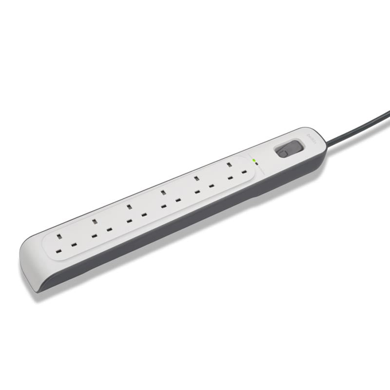 Belkin BSV603af2M 6Way 2M Surge Protection Strip (White)