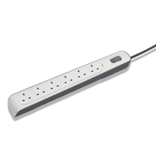Belkin BSV603af2M 6Way 2M Surge Protection Strip (White)