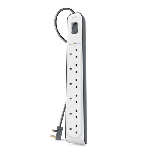 Belkin BSV603af2M 6Way 2M Surge Protection Strip (White)