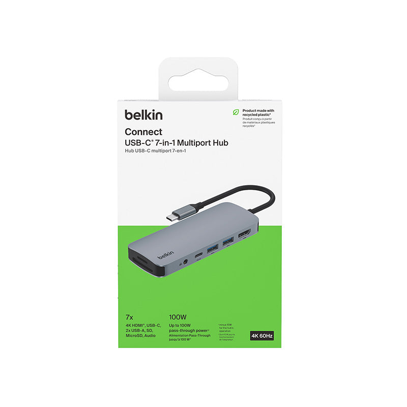 Belkin AVC009fqSGY-V2 Connect USB-C 7-in-1 Multiport Hub