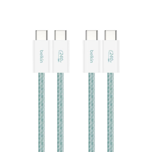 Belkin CAB019qc05GR2PK 240W  USB-C to C Cable 1.5m 2Pack Green