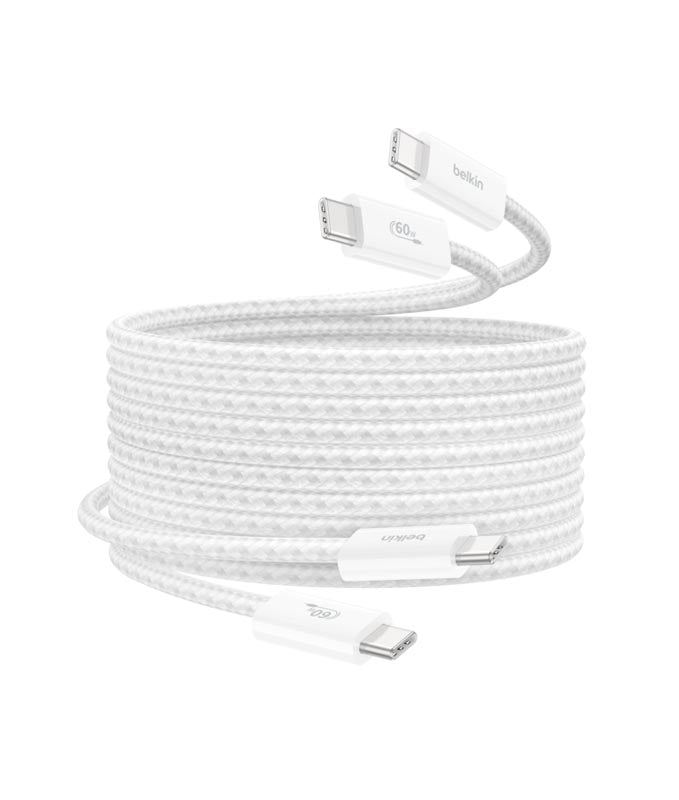 Belkin CAB019qc05WH2PK 240W USB-C to C Cable 1.5m 2Pack White