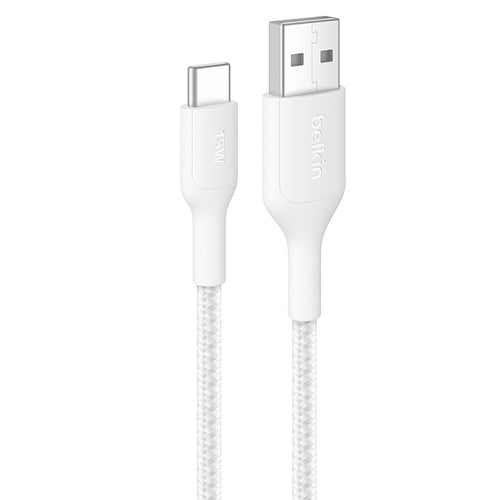 Belkin CAB022fq1MWH BoostCharge Pro USB-A to USB-C 15W 1M 2.0 Braided Cable (White)