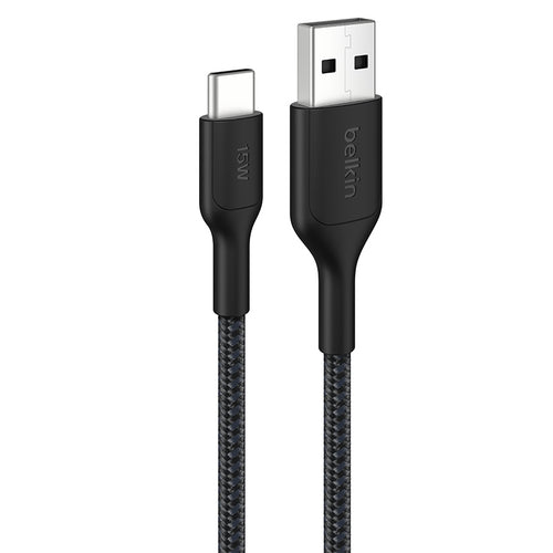 Belkin CAB022fq2MBK BoostCharge Pro USB-A to USB-C 15W 2M 2.0 Braided Cable (Black)