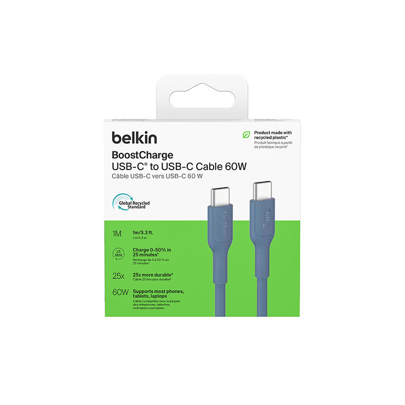 Belkin CAB023fq1MBL BoostCharge USB-C to USB-C 60W 1M 2.0 Cable (Blue)