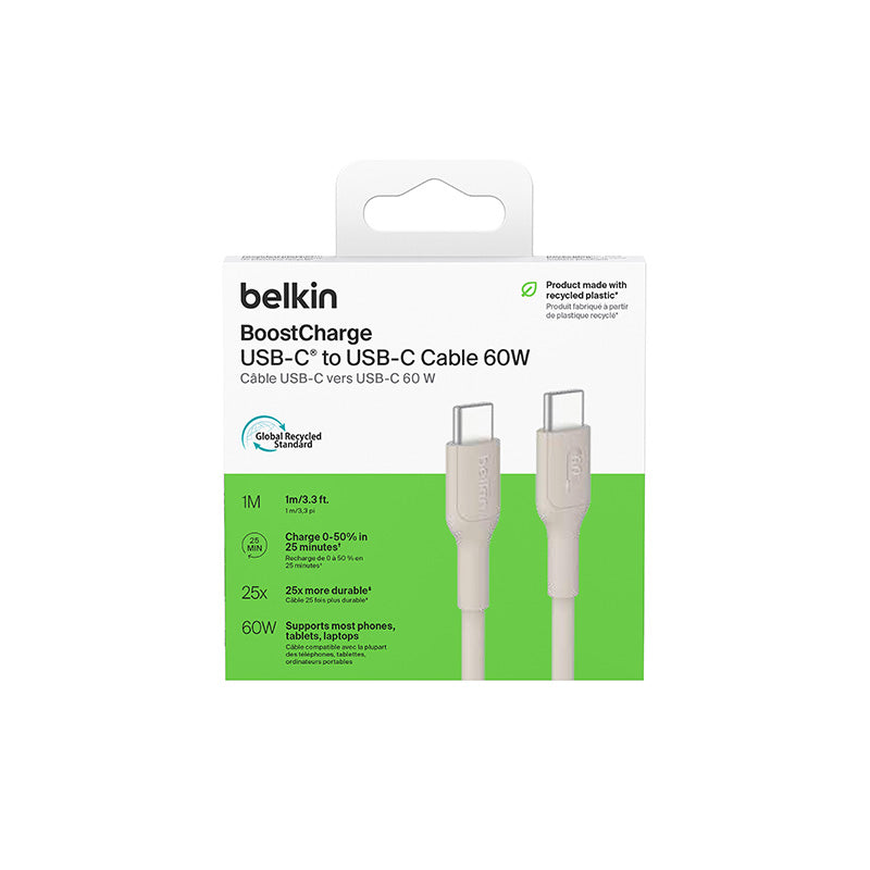 Belkin CAB023fq1MSD BoostCharge USB-C to USB-C 60W 1M 2.0 Cable (Sand)