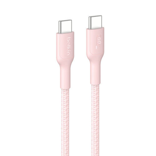 Belkin CAB024fq1MPK BoostCharge Pro USB-C to USB-C 60W 1M 2.0 Braided Cable (Pink)