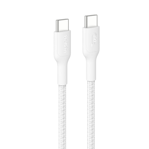 Belkin CAB024fq1MWH BoostCharge Pro USB-C to USB-C 60W 1M 2.0 Braided Cable (White)