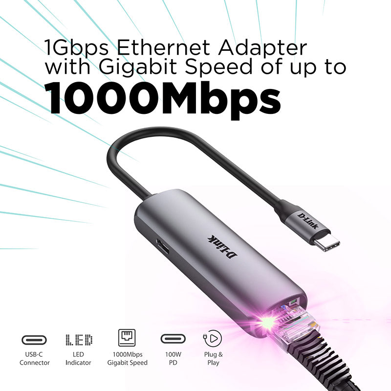 D-Link DUB-135 USB-C to Gigabit Ethernet Adapter