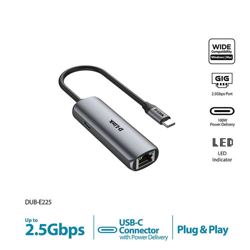 D-Link DUB-E255 USB-C to 2.5G Ethernet Adapter