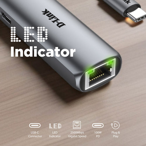 D-Link DUB-E255 USB-C to 2.5G Ethernet Adapter