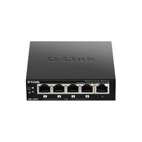 D-Link DGS-1005P 5-Port Gigabit Metal Desktop Switch