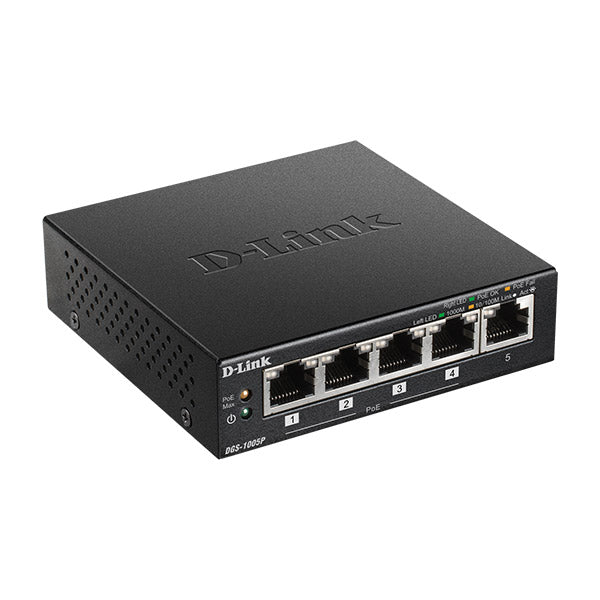 D-Link DGS-1005P 5-Port Gigabit Metal Desktop Switch