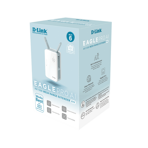 D-Link E15 AX1500 Eagle Pro AI Wi-Fi 6 Range Extender