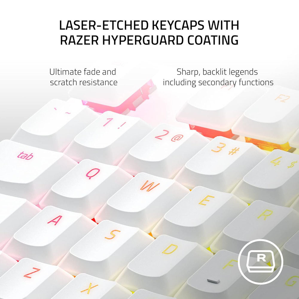 Razer DeathStalker V2 Pro Wireless Gaming Keyboard (Clicky Purple Switch - White)