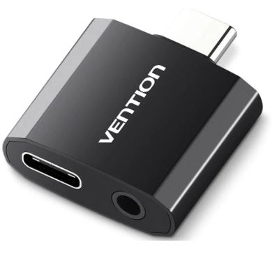Vention CFKB0 Type-C to 3.5mm+Type-C Adapter Black