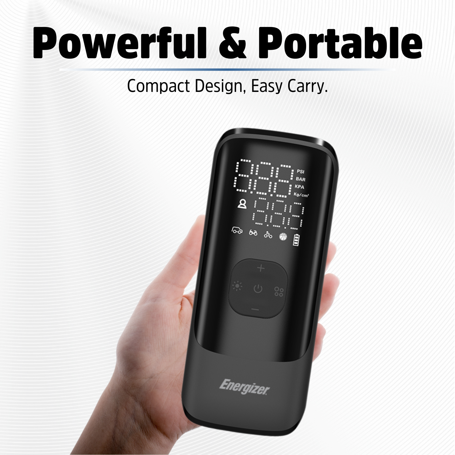 Energizer PAC4000 Portable Air Compressor with 2000mAh Power Bank