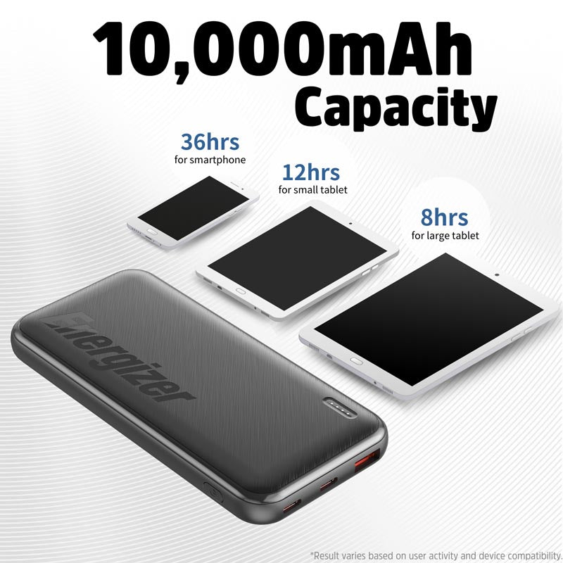 Energizer UE10055PQ 10000mAh Fast Charging Power Bank (Black)