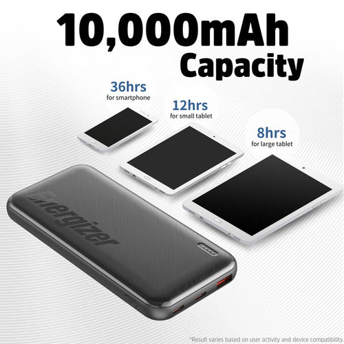 Energizer UE10055PQ 10000mAh Fast Charging Power Bank (Black)