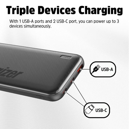 Energizer UE10055PQ 10000mAh Fast Charging Power Bank (Black)