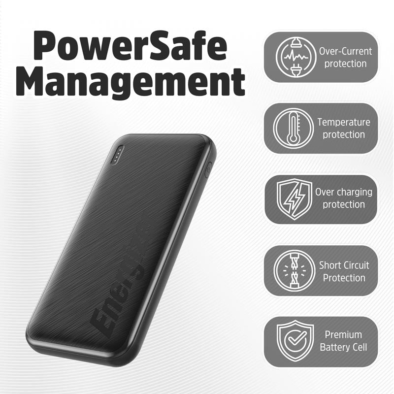 Energizer UE10055PQ 10000mAh Fast Charging Power Bank (Black)