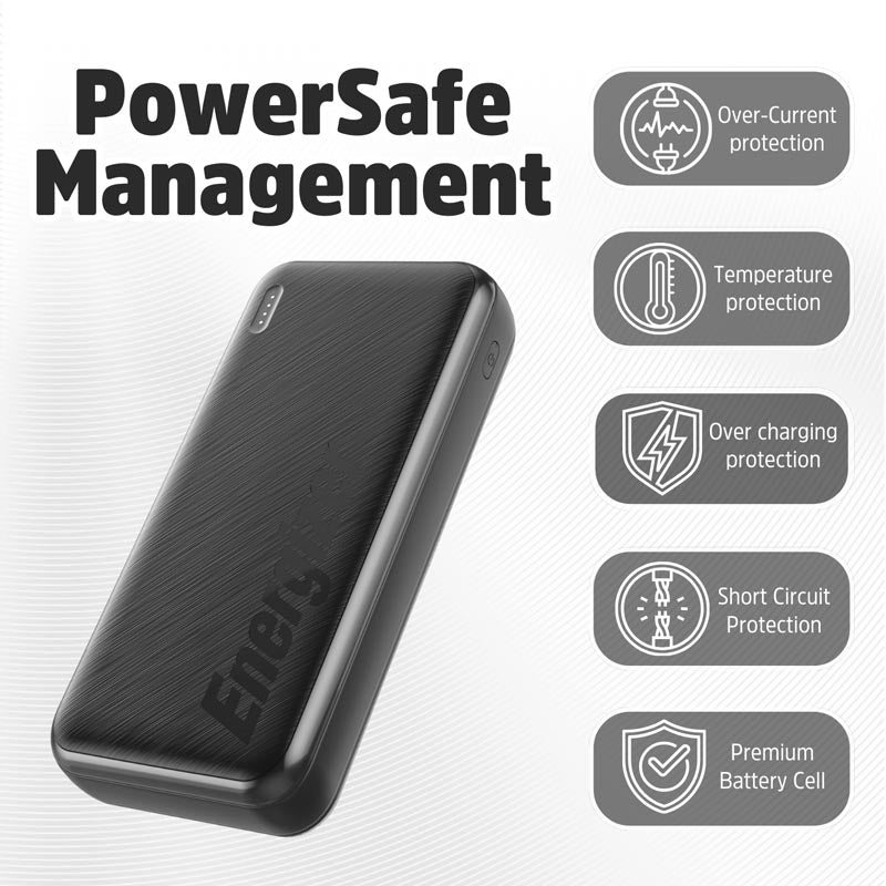 Energizer UE20055PQ 20000mAh Fast Charging Power Bank (Black)