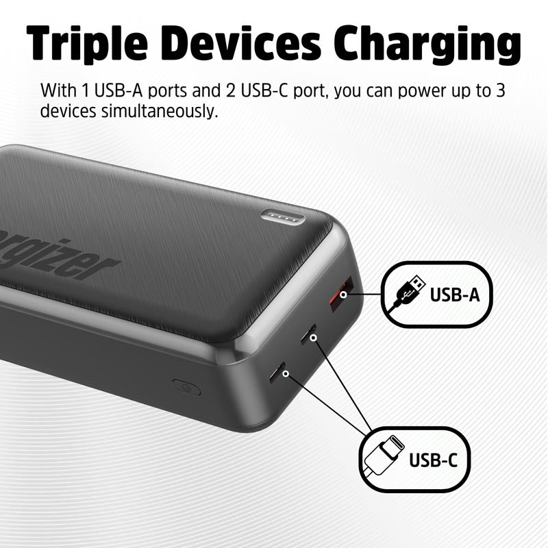 Energizer UE30055PQ 30000mAh Fast Charging Power Bank (Black)