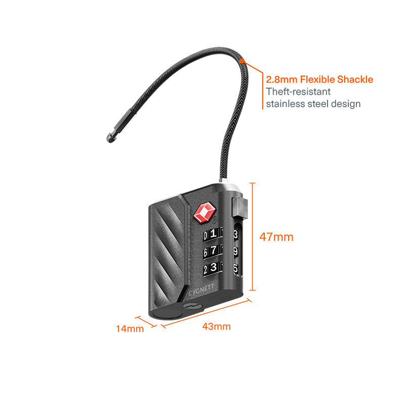 Cygnett CY5317VOYTL Voyager TravelTag TSA Lock (Black0