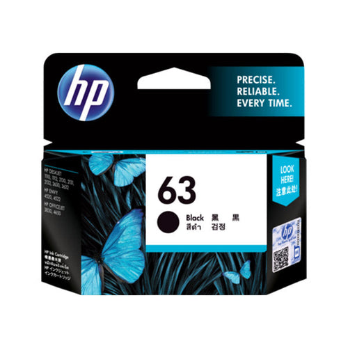 HP 63 Black Original Ink Cartridge (F6U62AA)