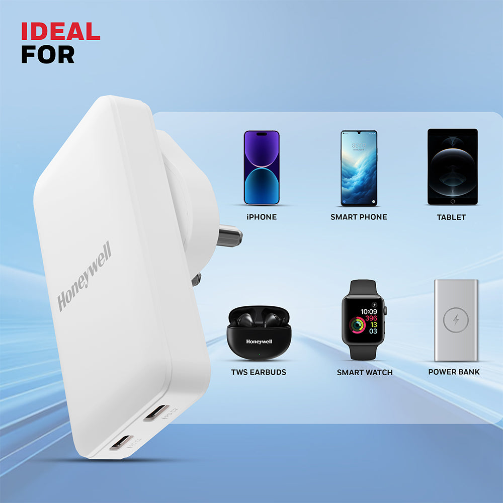 Honeywell Zest GaN Charger 45W Ultra Thin (White)