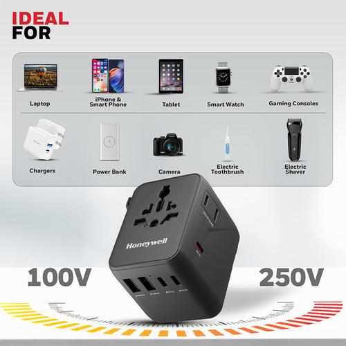 Honeywell Universal World Travel Adapter 45W (Black)