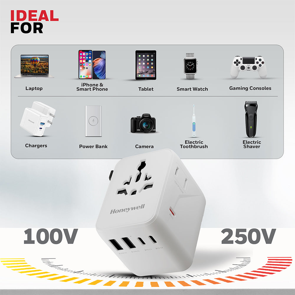Honeywell Universal World Travel Adapter 70W (White)
