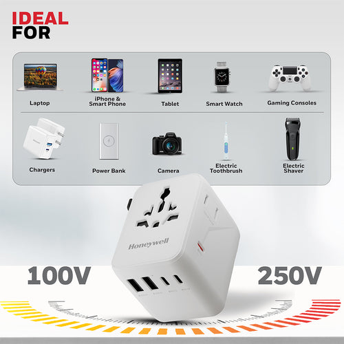 Honeywell Universal World Travel Adapter 70W (White)