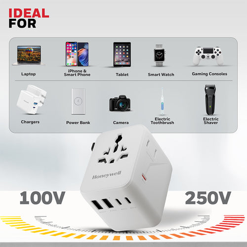 Honeywell Universal World Travel Adapter 45W (White)