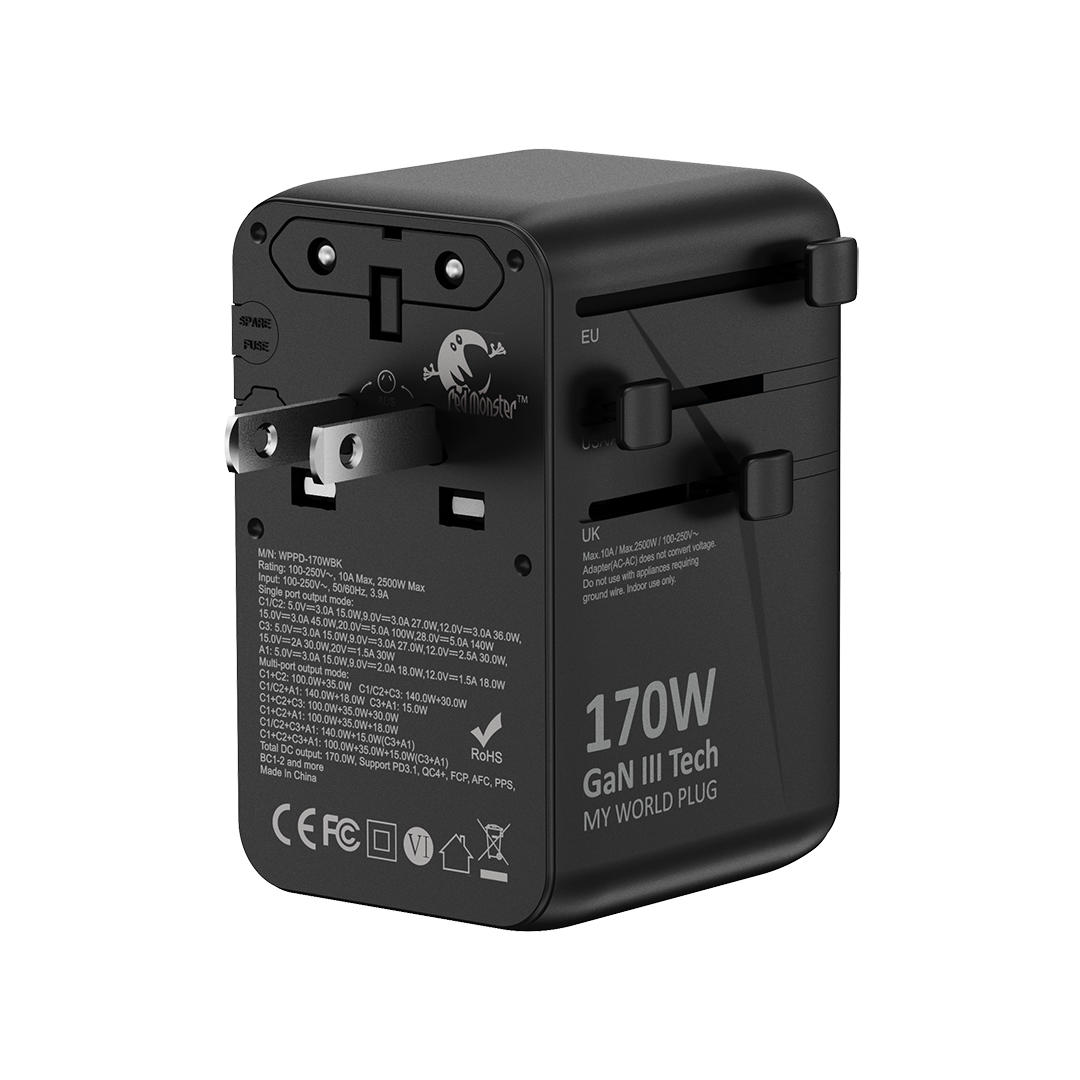 RedMonster World Plug GaN 170 PD170W Travel Adapter