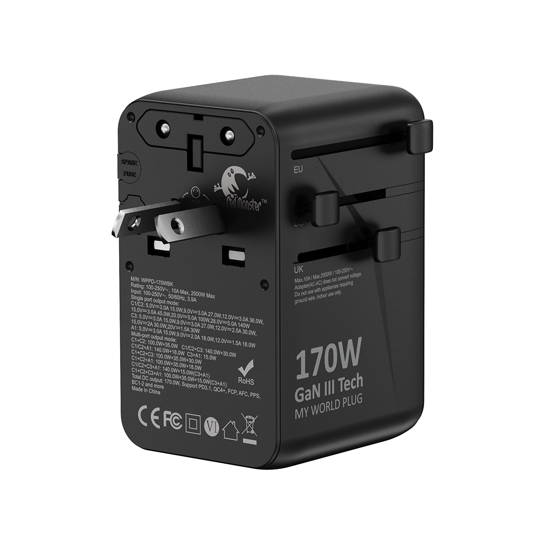 RedMonster World Plug GaN 170 PD170W Travel Adapter