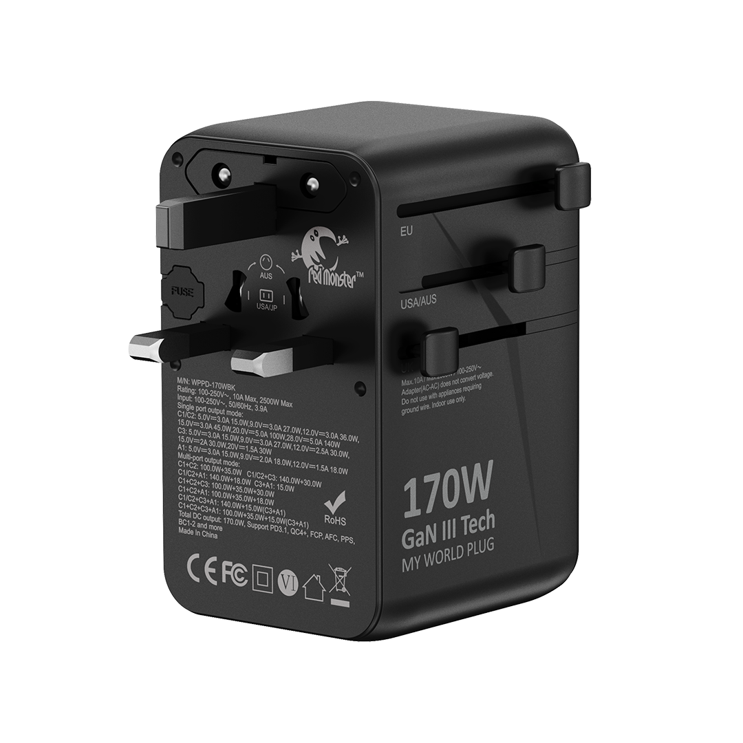 RedMonster World Plug GaN 170 PD170W Travel Adapter