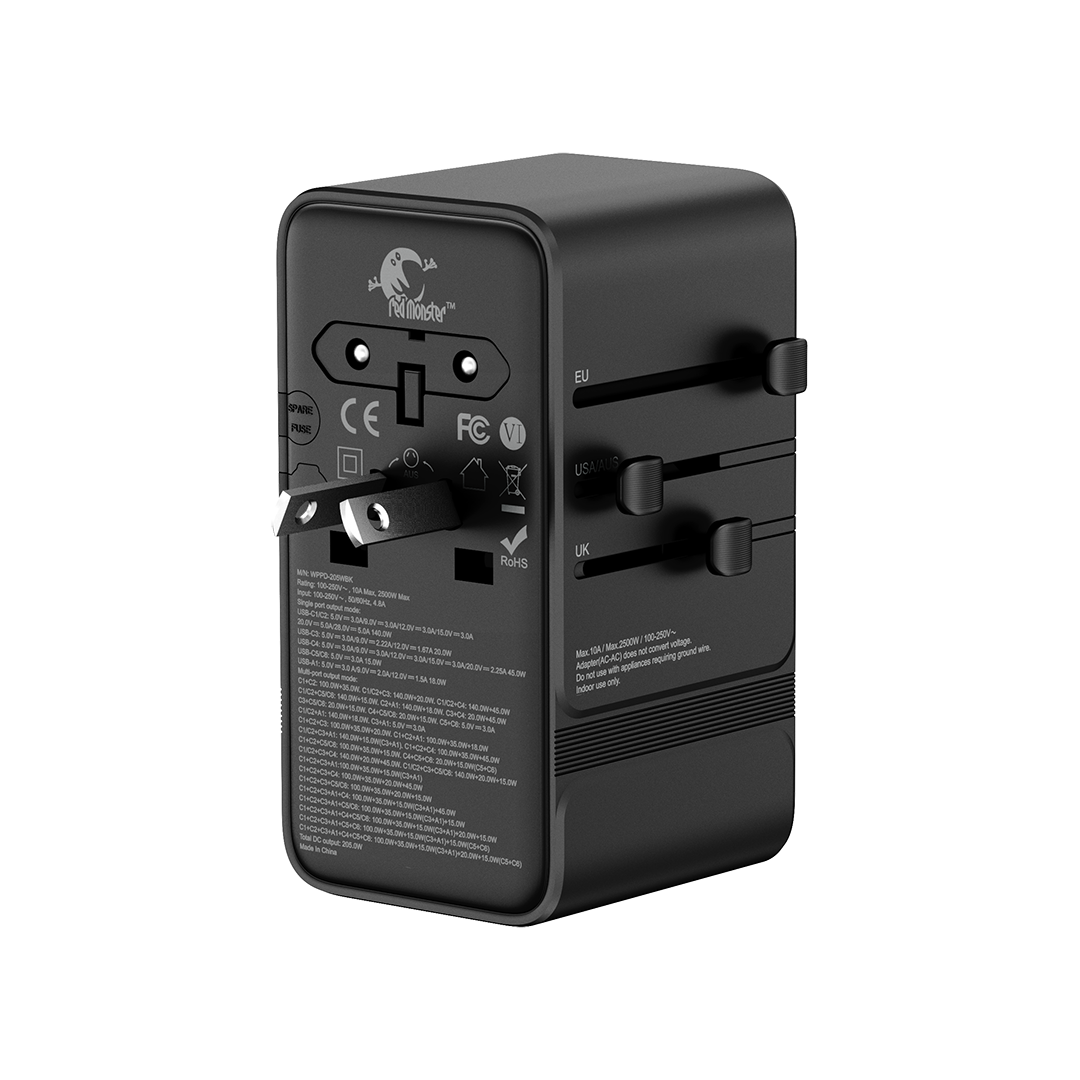 RedMonster World Plug GaN 205 PD 205W Travel Adapter
