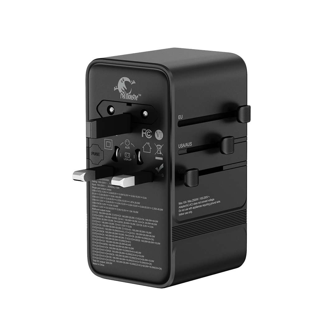 RedMonster World Plug GaN 205 PD 205W Travel Adapter