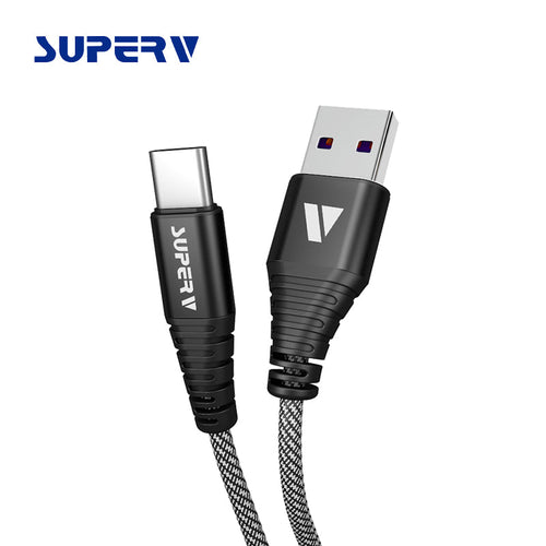 SuperV CD200-BK QC USB2.0 to Type C Cable 200cm (Black)