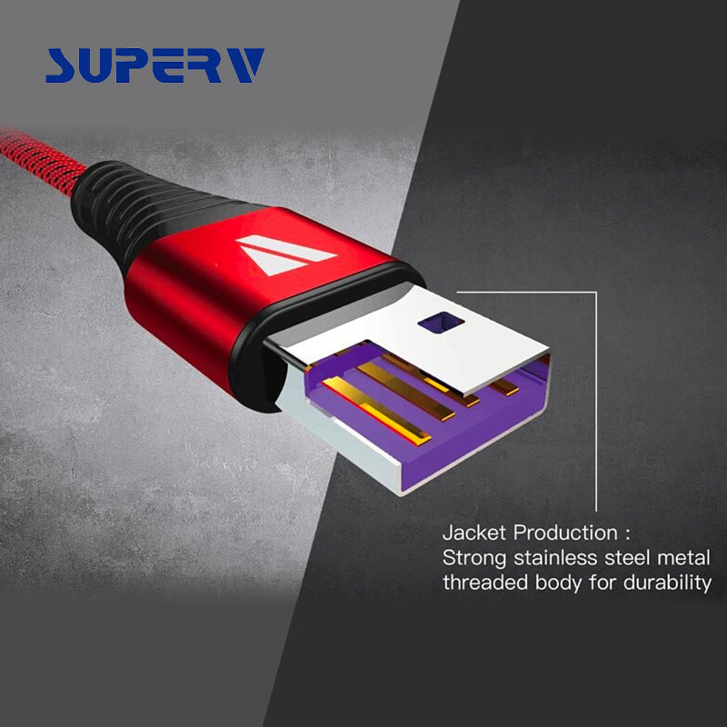 SuperV CD20-BK QC USB2.0 Type-C Cable 20cm (Black)