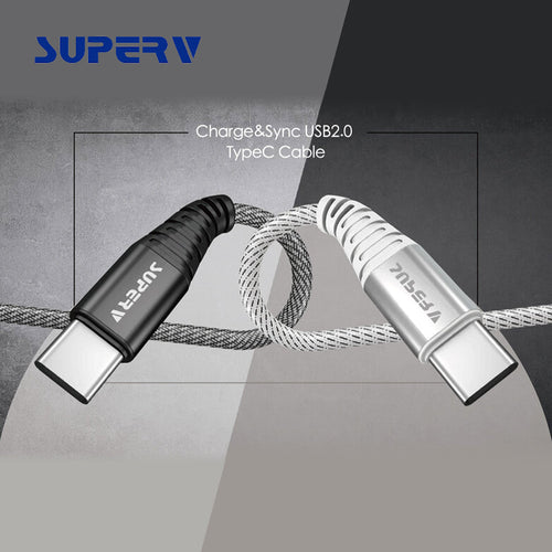 SuperV CD20-BK QC USB2.0 Type-C Cable 20cm (Black)