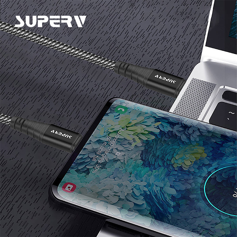 SuperV CCD130-BK 130cm USB2.0 TypeC to Type C PD 60W Cable