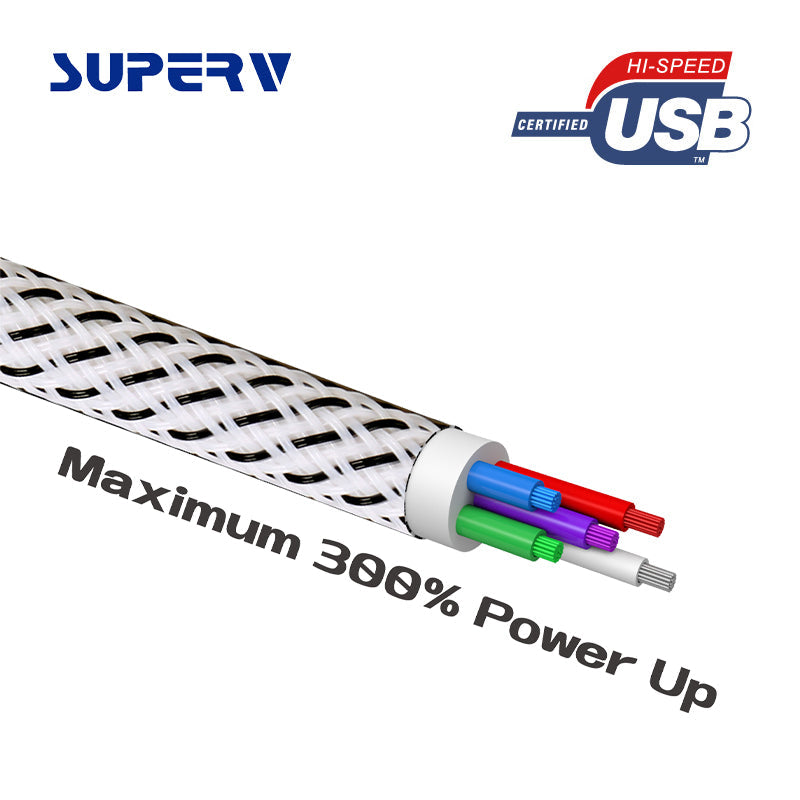 SuperV CCD200-BK 200cm USB2.0 TypeC to Type C PD 60W Cable