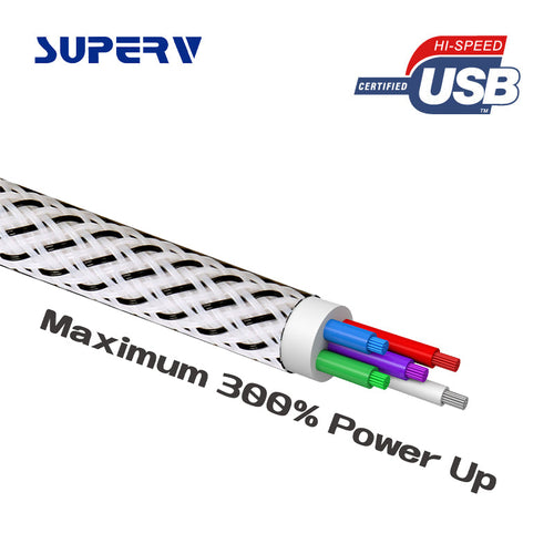 SuperV CCD200-BK 200cm USB2.0 TypeC to Type C PD 60W Cable