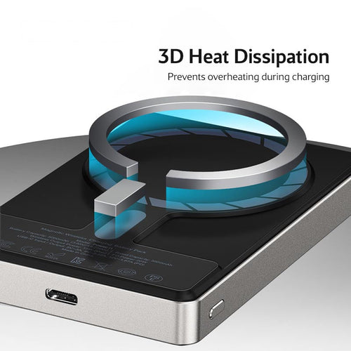 SuperV Power42 10000mAh Wireless Power Bank with Digital Display (Silver)