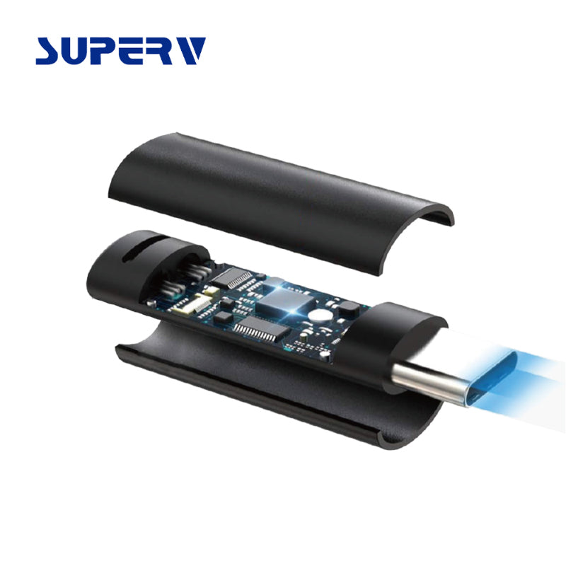 SuperV 2-in-1 Headphone and Charge Adaptor Dual USB-C Splitter (11cm)